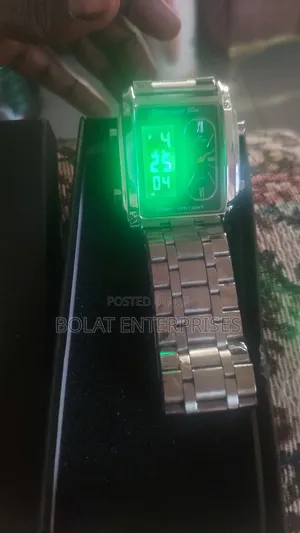 Movement Men Stainless Steel Watch, Electronic Display+quartz Display