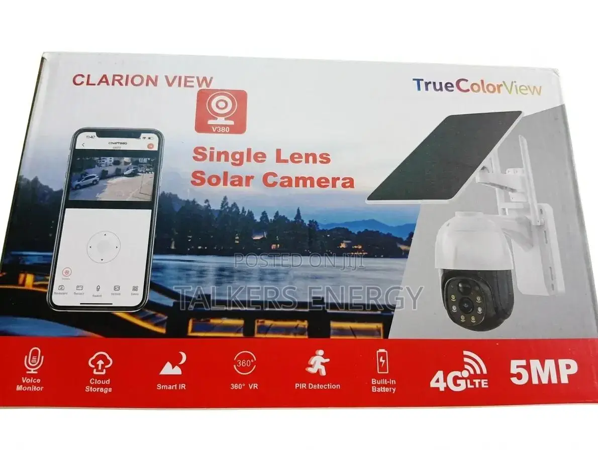 Clarion View V380 5mp 4g Lte Single Lens Solar Security Camera