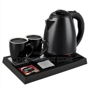 Hotel Tray With 2 Mugs and 1 Kettle