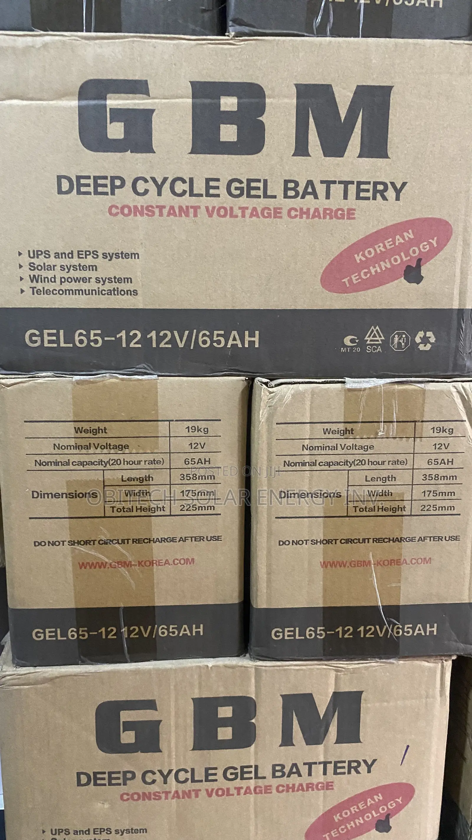 65AH 12V GBM Deep Cycle Battery