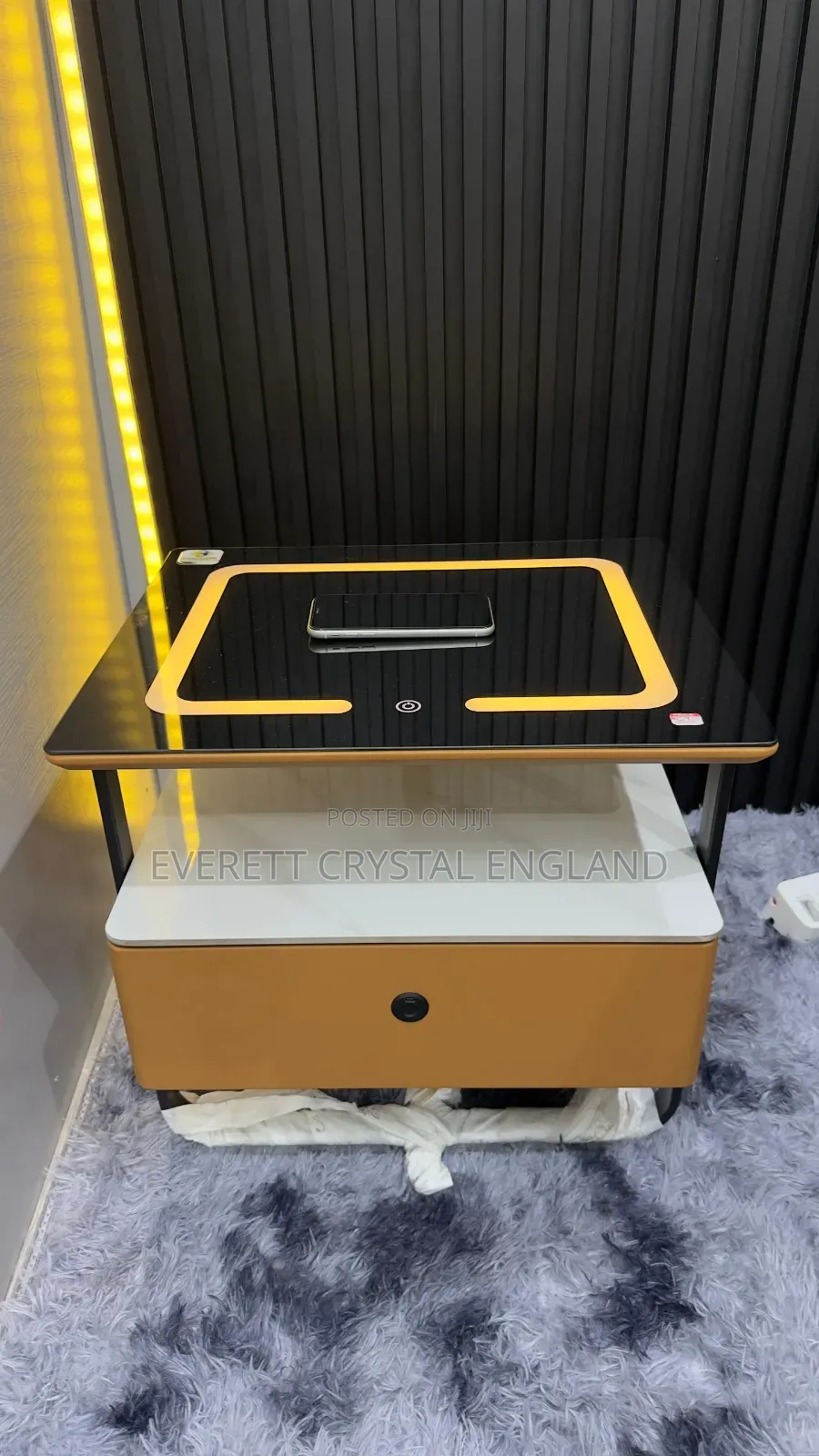 Modern Side Table With Wireless Charging
