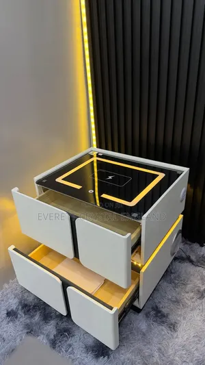 Stylish Smart Table, Wireless Charging and Bluetooth Speaker With Led