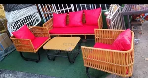 ​5 Seater Outdoor Rattan Sofa Set With Cushions Centre Table