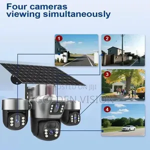 12MP 4G Solar CCTV Camera 4 Lens PTZ Wireless Outdoor Security Camera