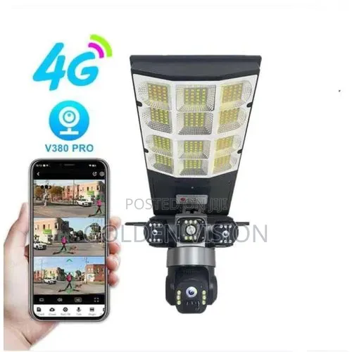 Complete 3lense Solar-Powered Street Light and V380 4g Simcard Motion