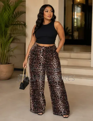 Stretchy Rhinestones Animal Print Baggy Jeans Trouser Size.8.to.16/18