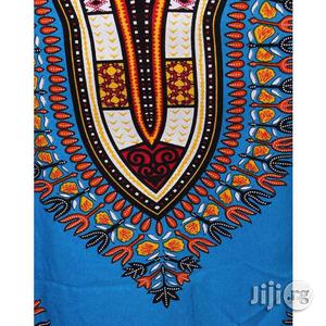 African Print Traditional Midi Dress - Light Blue