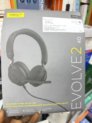 Jabra Evolve2 40 UC Wired Headphones, USB-A, Stereo, Black