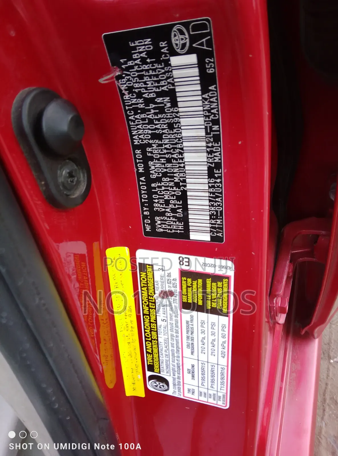 Toyota Corolla 2011 Red