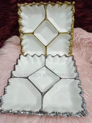 Beautiful Five-Grid Ceramic Divide Serving Platter