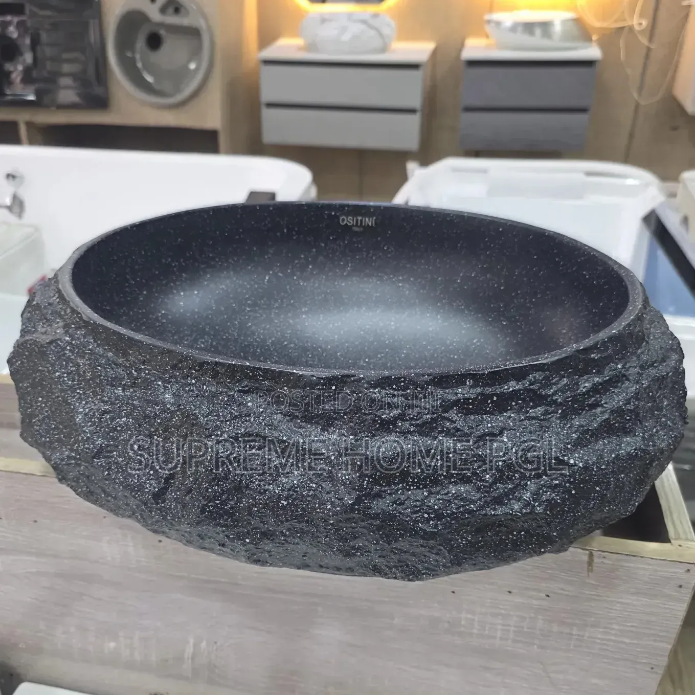 High Quality Unique Stone Textured Ceramic Countertop Basin