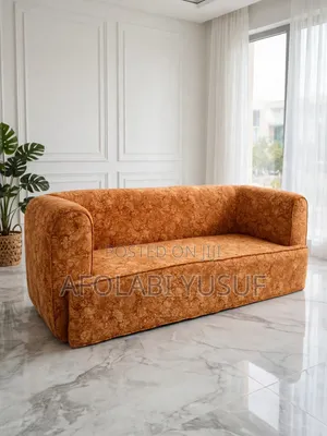 5-Seater Sofa Set (3+2) Orange Fabric - Brand New - Lekki Ajah