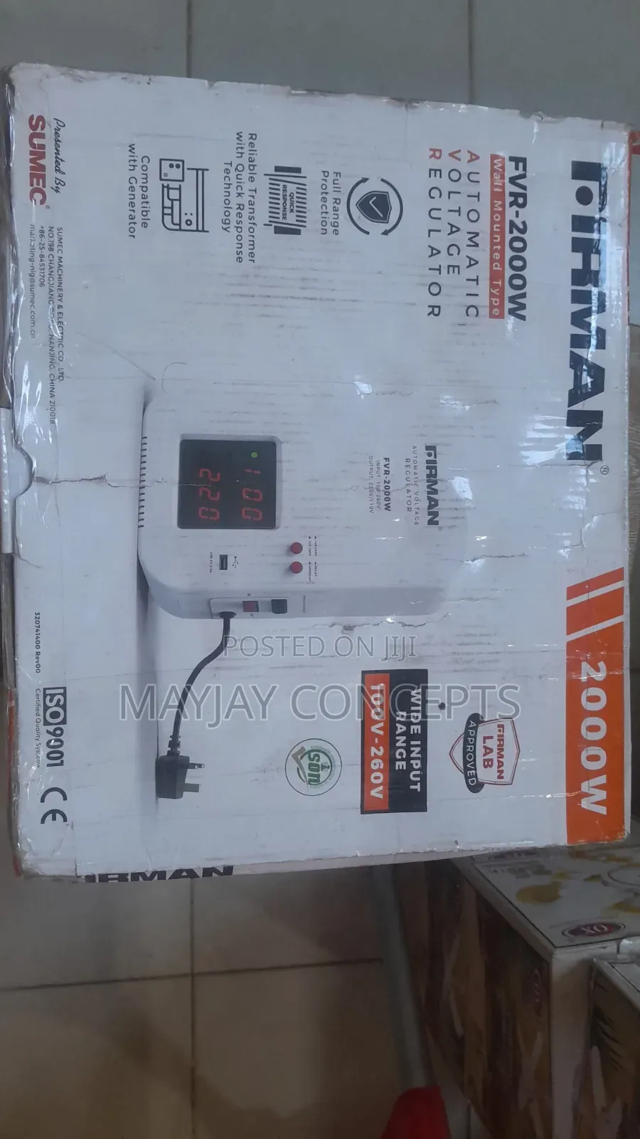 FIRMAN FVR-2000W Wall-Mounted Stabilizer | 2KVA AVR Protector