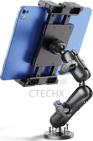 Heavy Duty Tablet Holder , 360°Adjustable Mount for 5"- 17" Drill Base