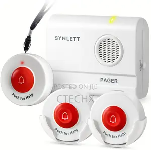 Caregiver Pager With 3 Wireless Call Buttons for Home Care