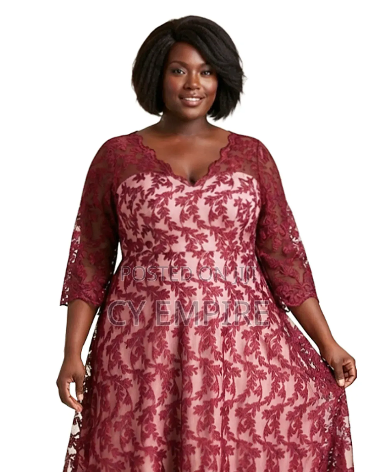 Maroon Rose Gown