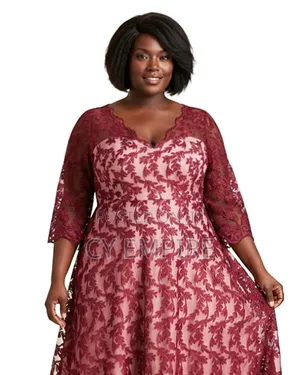 Maroon Rose Gown