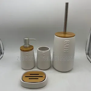 Ceramic 4-Piece Bathroom Accessories Set