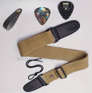Premium Guitar Strap - Adjustable Fabric for Guitars With Pick Holder