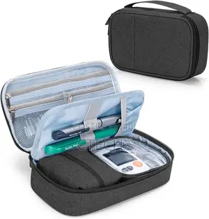 CURMIO Diabetic Supplies Bag, Diabetes Travel Organizer Case, Black