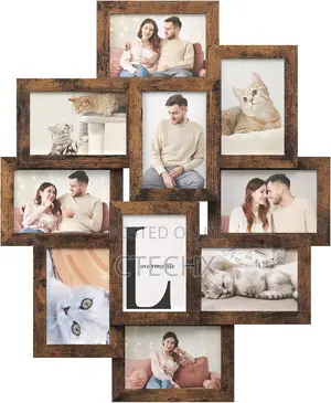 10 Pack Photo Collage , Multi Family Picture Frame Set, Glass Front