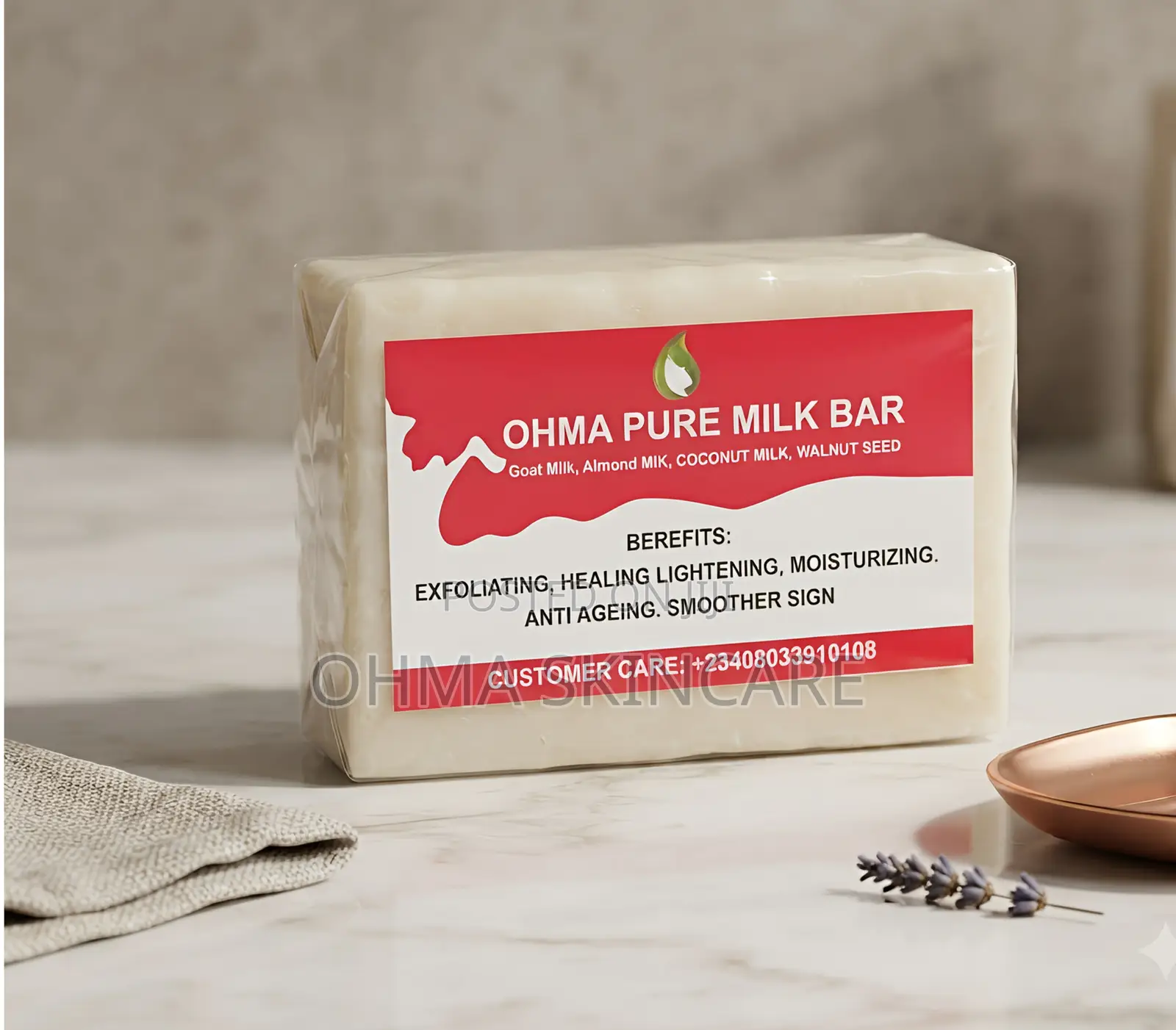 OHMA Skincare Pure Milk Bar Soap