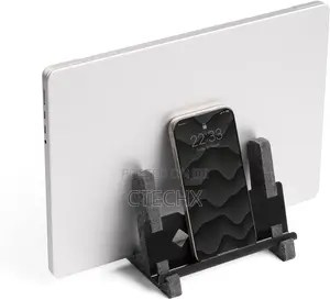 Durable Vertical Stylish Laptop Holder With Phone and Tablet Tray