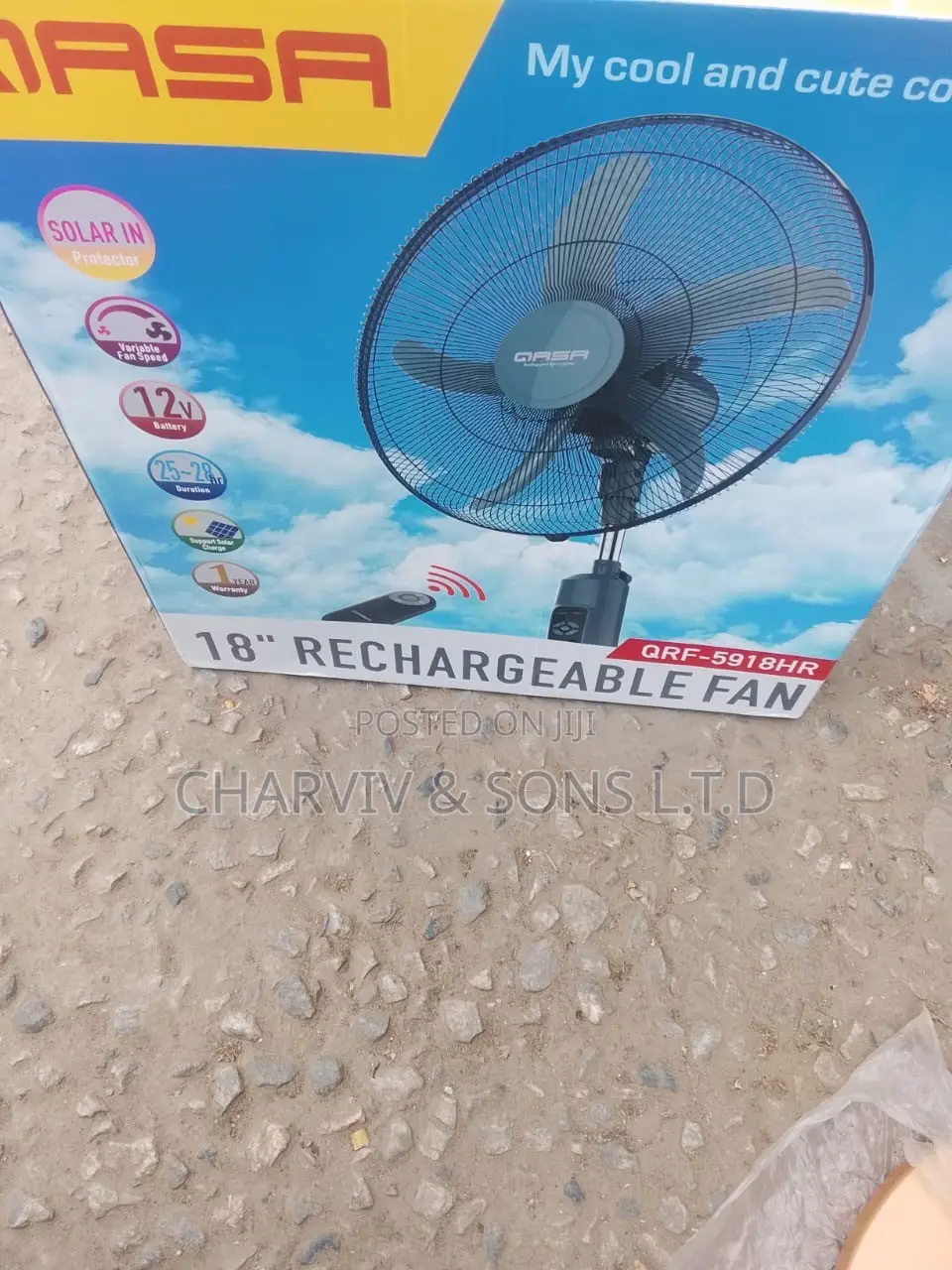 Qasa Rechargeable Standing Fan