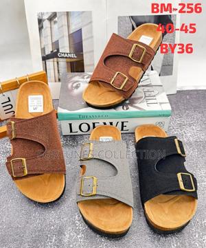 Meibulun Unisex Asymmetric Double Buckle Cork Slides BM-256
