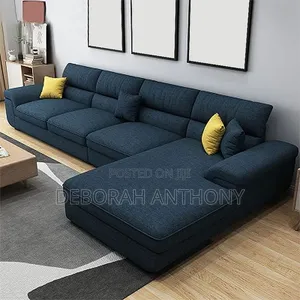 Quality Corner Sofa With Four Throw Pillows