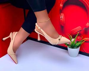 Luxury Satin Slingback Kitten Heels With Gold Buckle