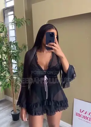 Sheer Ruffled Lingerie Gown