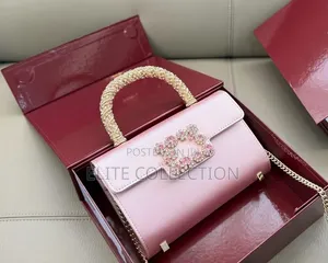 Luxury Roger Rivier Bag Blue, Purple ,Baby Pink, Wine, Lemon, Gold Red