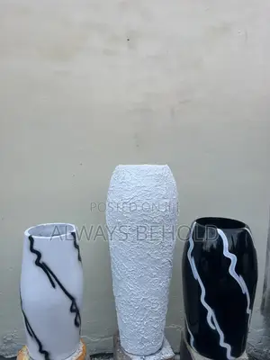 Modern Luxury Trio – Black, White Textured Statement Vases