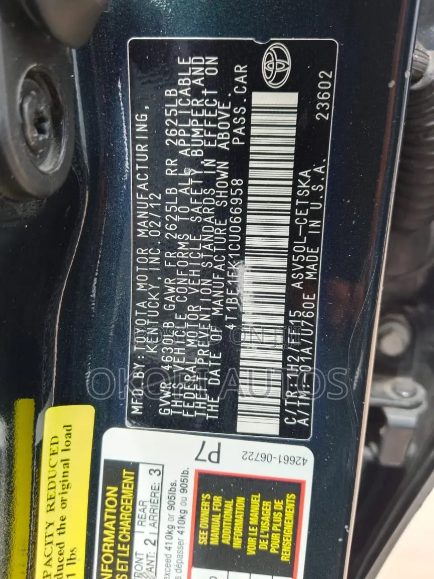 Toyota Camry 2012 Gray