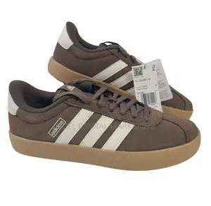 NEW Adidas VL Court 3.0 Women's Sneakers Brown White Suede Size 8.5