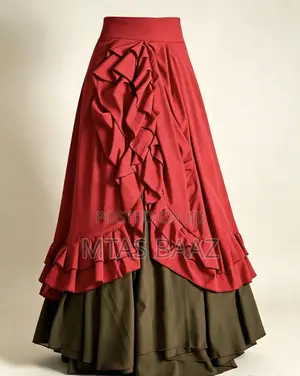 Scarlet Olive Ruffled Maxi Skirt