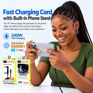 240W Fast Charging Cable With Holder and Stand for iPhone Android