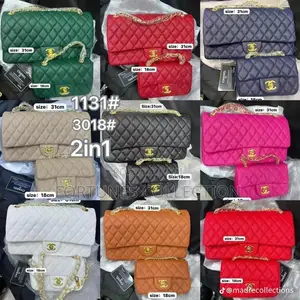 Chanel Inspired 2-in-1 Caviar Quilted Flap Handbag Combo Set