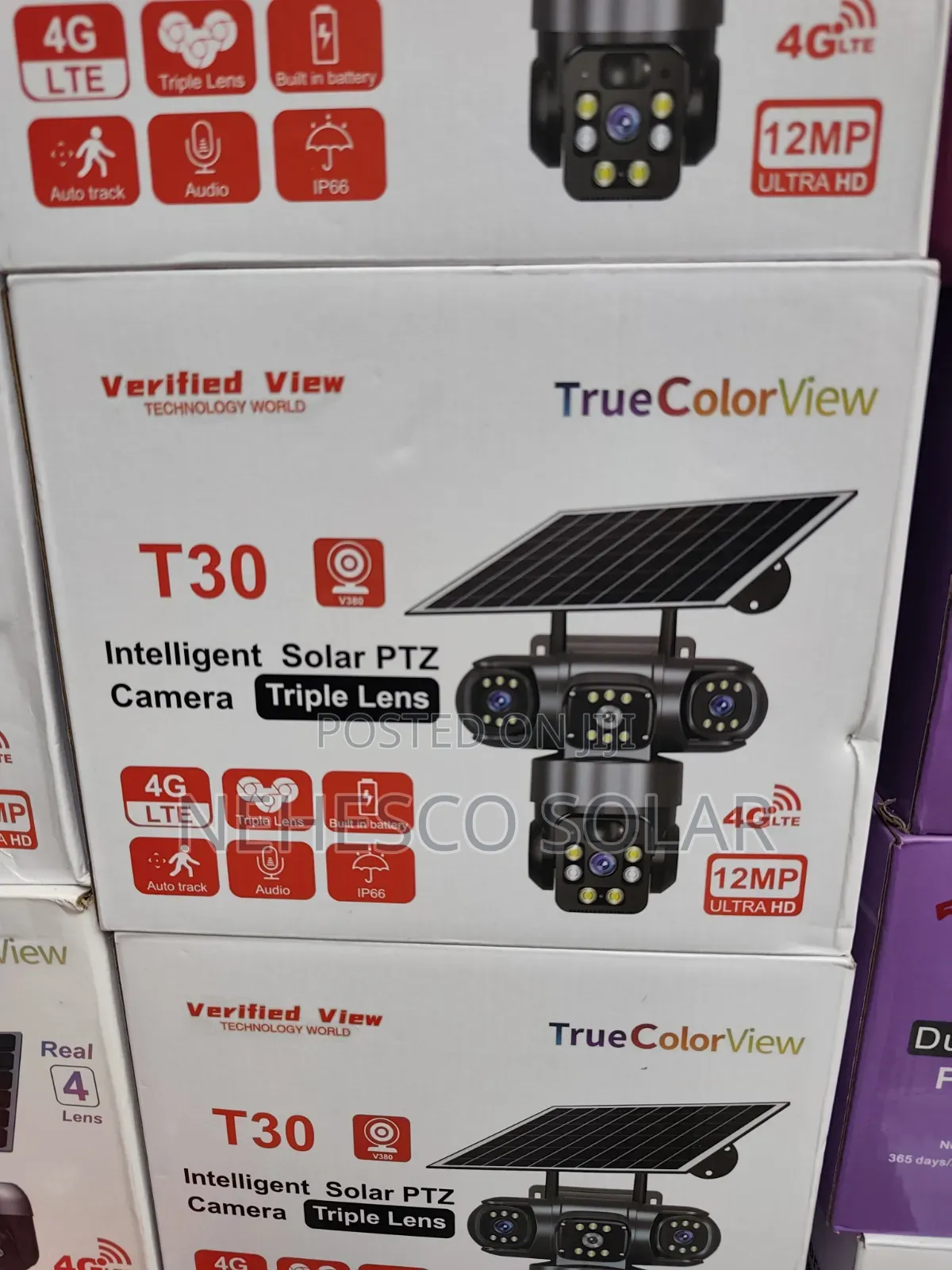 T30 4G Solar PTZ Security Camera – Triple Lens