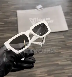 ASOS DESIGN Square Bevel Sunglasses in Off White