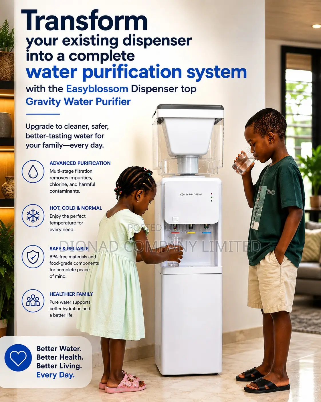 Dispenser Top Gravity Water Filter