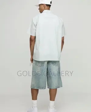 Sfera Oversized Stripe Man Embroidered Short Sleeve Shirt