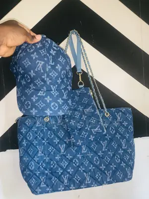 Louis Vuitton Inspired 3-in-1 Denim Monogram Tote Bag Set