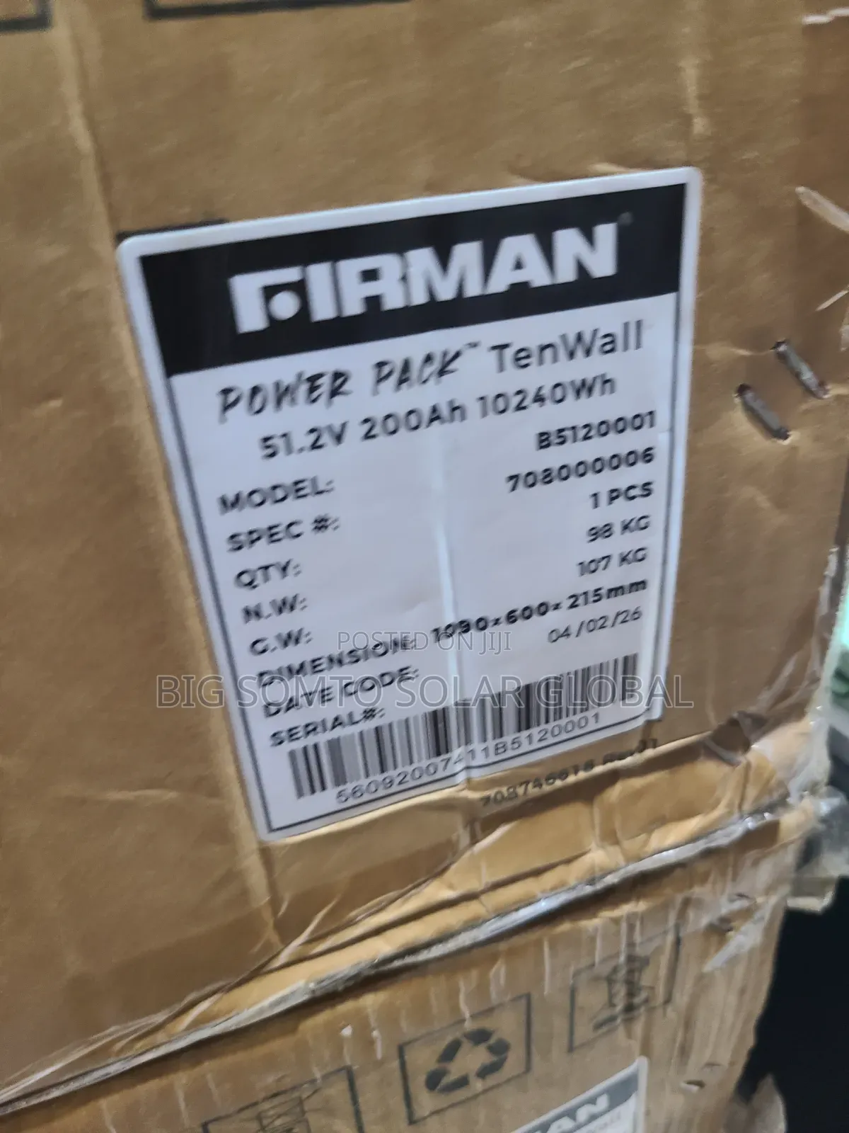 10kwh/48v Firman Lithium Battery