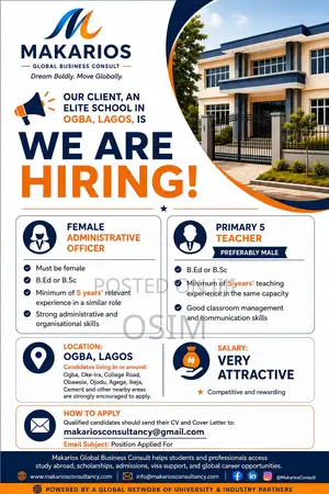 Primary 5 Teacher – Ogba, Lagos
