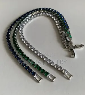 3mm Blue Red White Gold Black Iced Out Cz Zirconia Hand Chain Bracelet