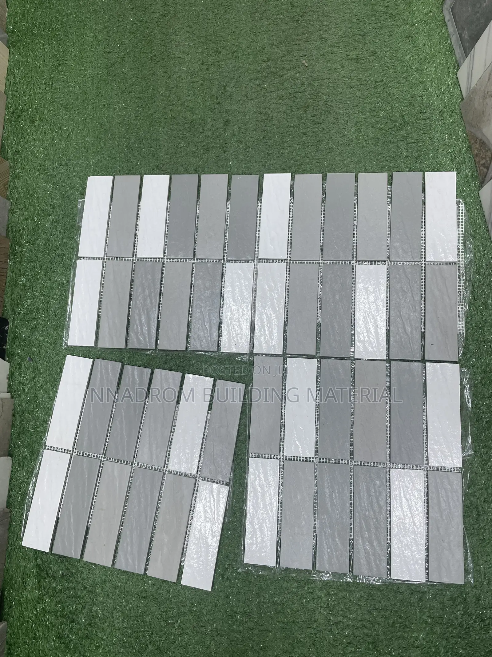 Grey and White Matte Brick Mosaic