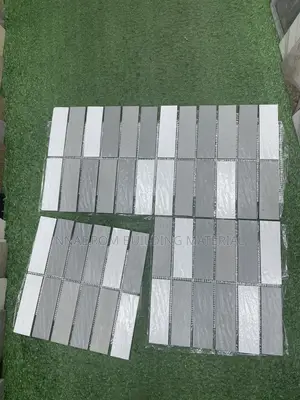 Grey and White Matte Brick Mosaic