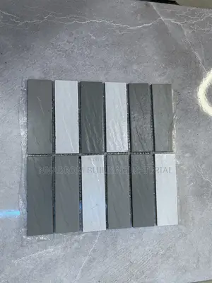 Grey and White Matte Brick Mosaic